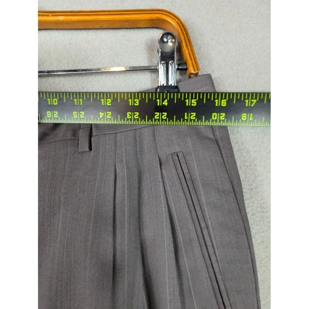 Gianni Daveri Wool Suit Men's 50R Cupro Stripe Italy Business Formal Office Work